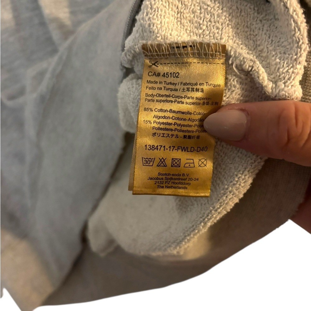 Scotch & Soda Gray Sweatshirt | Embroidered Red Hearts - Picture 8 of 12